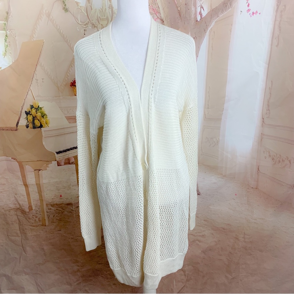 Vince Ivory Cable Knit Cardigan